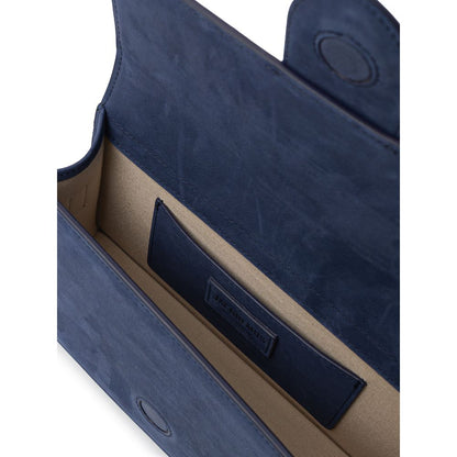 Navy Blue Scamosciato Handbag