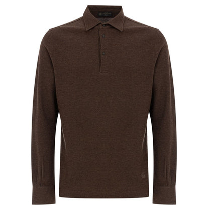 Brown Cotton Polo Shirt