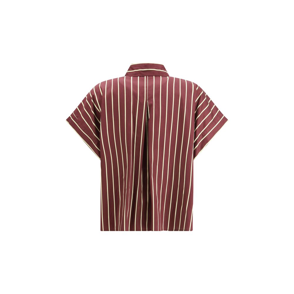 Satin Stripe Boxy Shirt