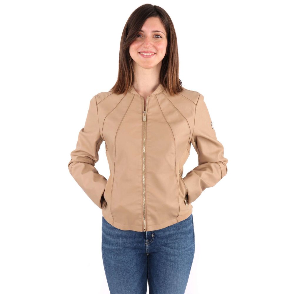 Beige Polyethylene Jackets & Coat