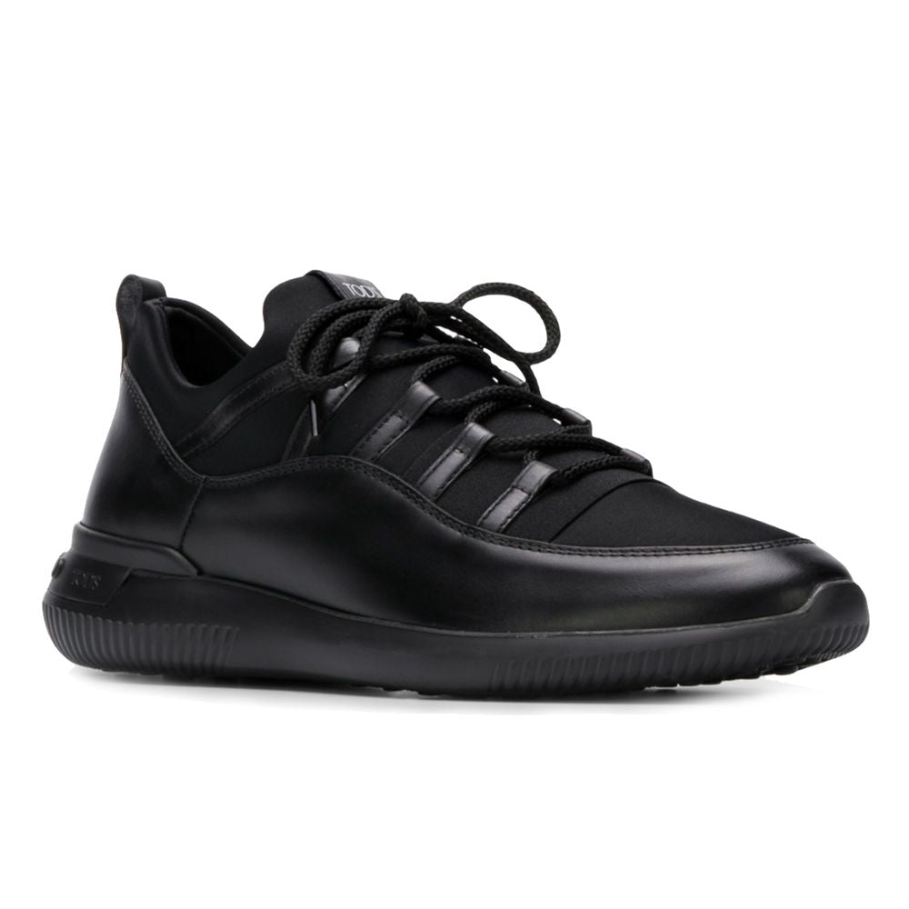 Black Calfskin Leather Men Sneaker