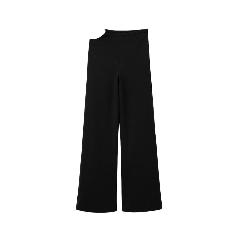 Black Polyester Jeans & Pant