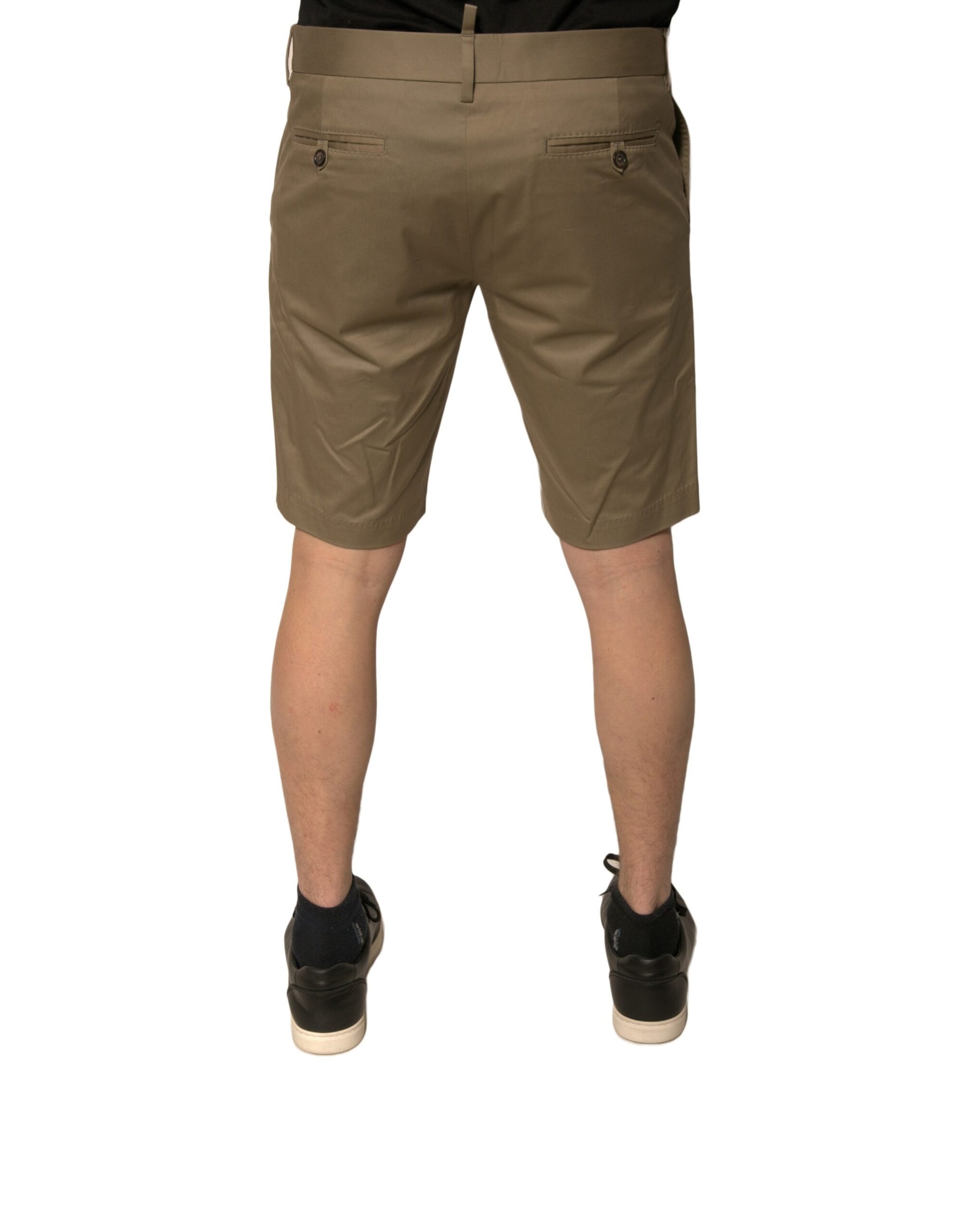 Brown Chino Cotton Stretch Casual Shorts