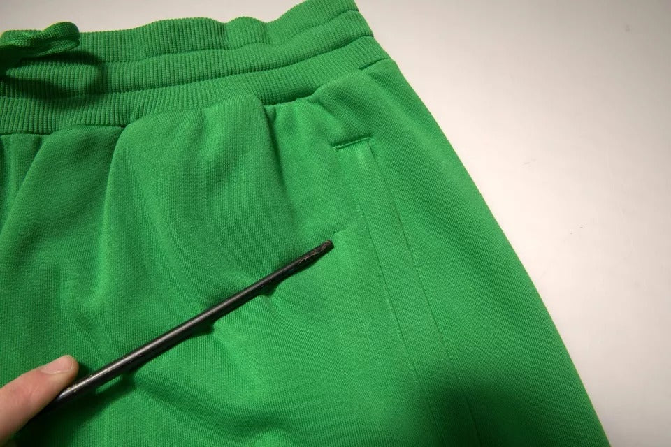 Green Cotton Blend Men Bermuda Shorts