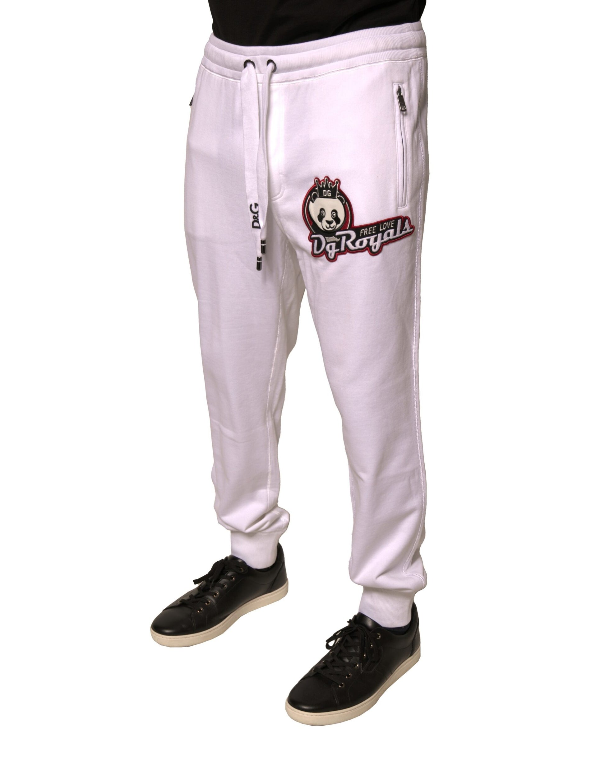 White DG Royals Jogger Cotton Sweatpants Pants