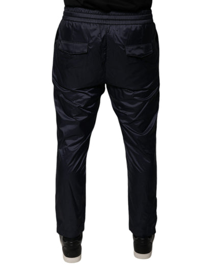 Dark Blue Cotton Skinny Sweatpants Pants