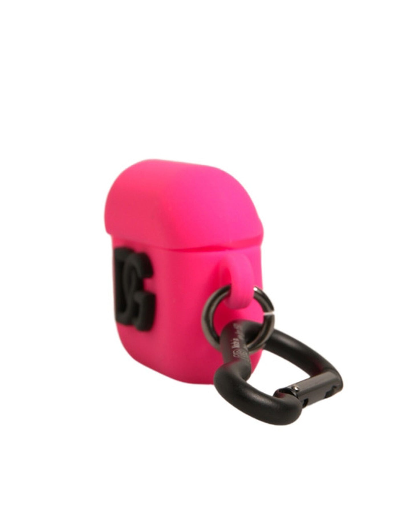 Pink Silicone Rubber Logo Embossed Airpods Case