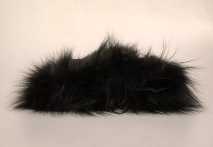 Black Fur Shoulder Collar Wrap Shawl Scarf