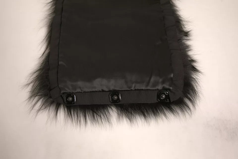 Black Fur Shoulder Collar Wrap Shawl Scarf