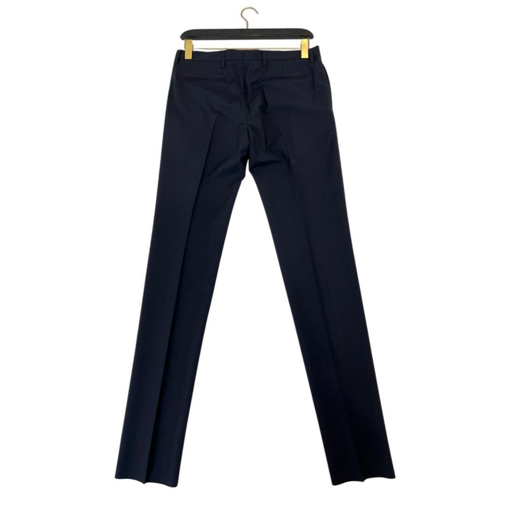 Blue Wool Men Trouser