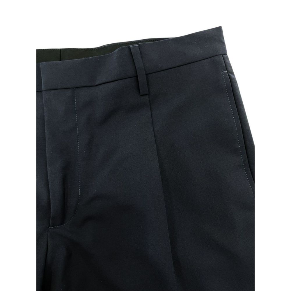 Blue Wool Men Trouser