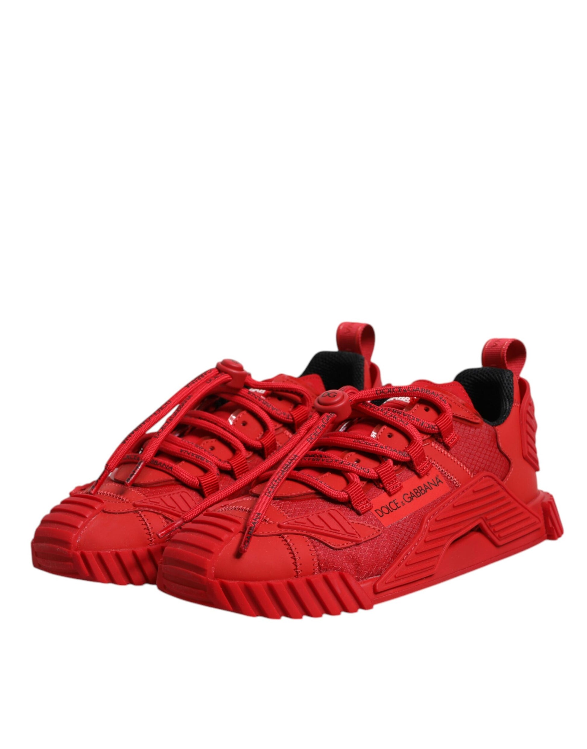 Red Nylon NS1 Low Top Lace Up Sneakers Shoes