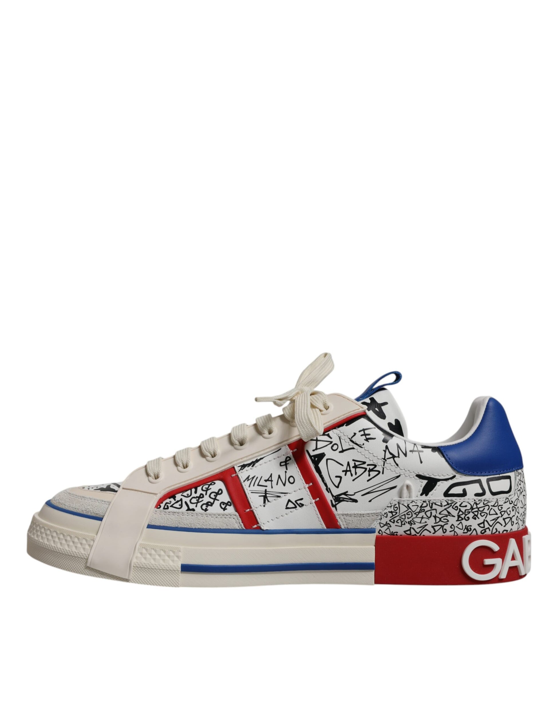 White Leather Graffiti Custom 2.Zero Sneakers Shoes