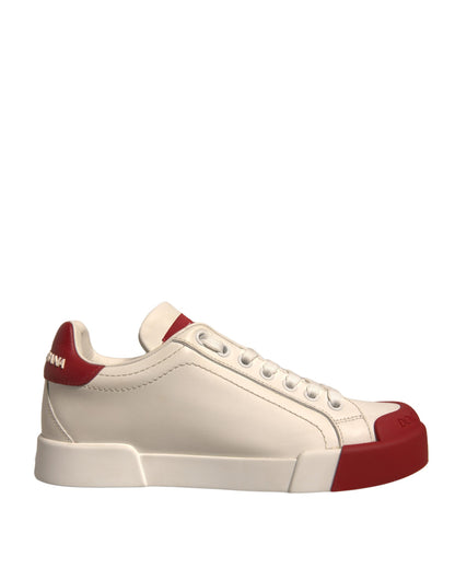 Shoes White Leather Logo Portofino Sneakers