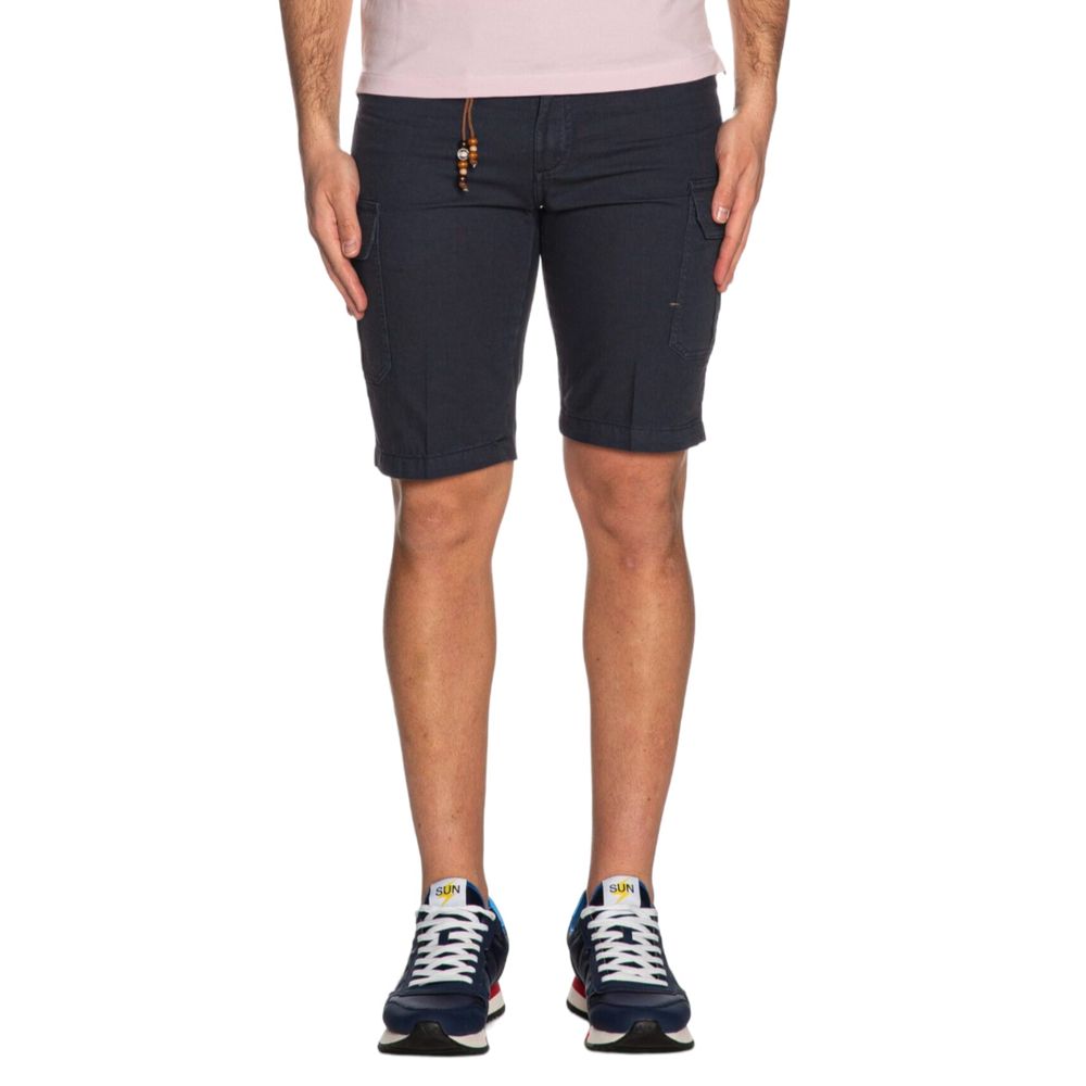 Blue Cotton Men Bermuda Short