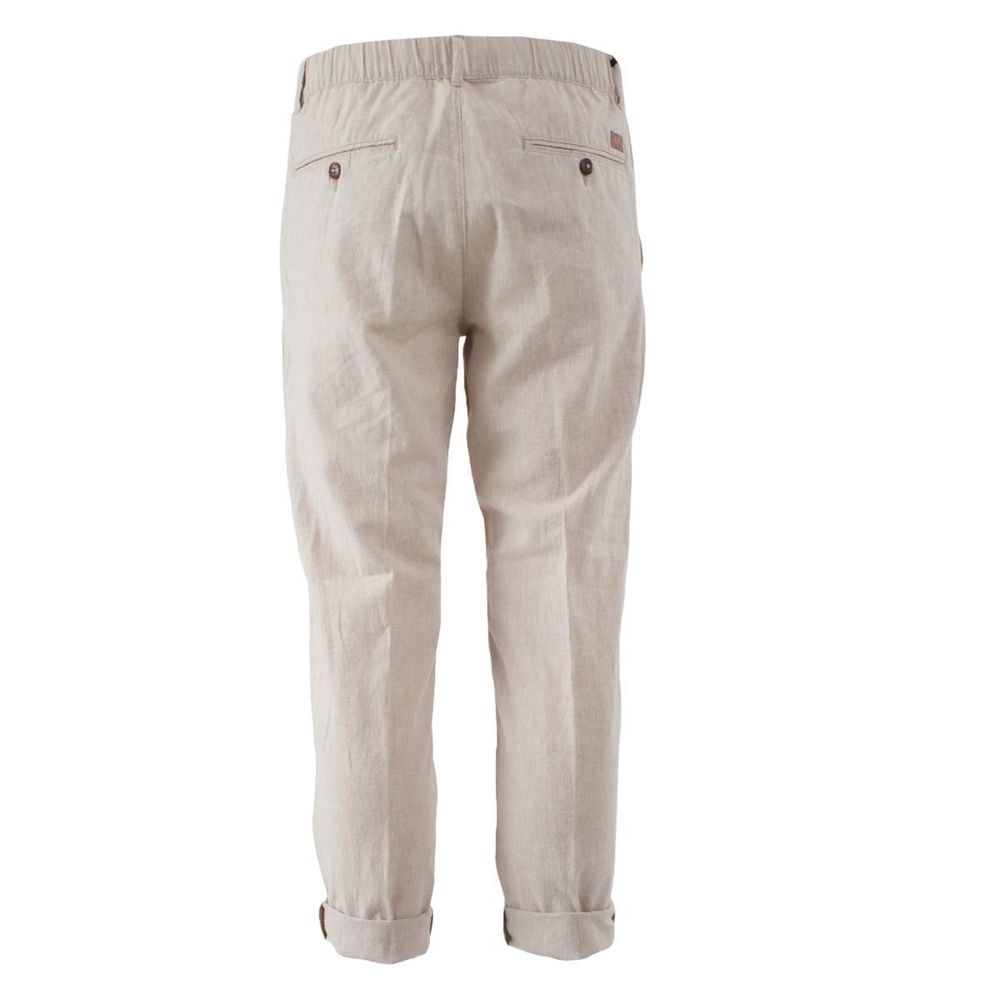 Beige Linen Jeans & Pant