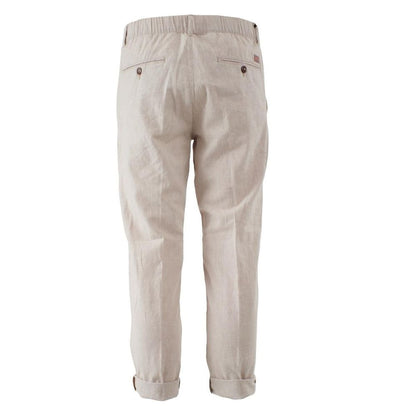 Beige Linen Jeans & Pant