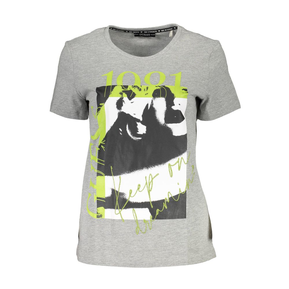 Gray Cotton Women T-Shirt