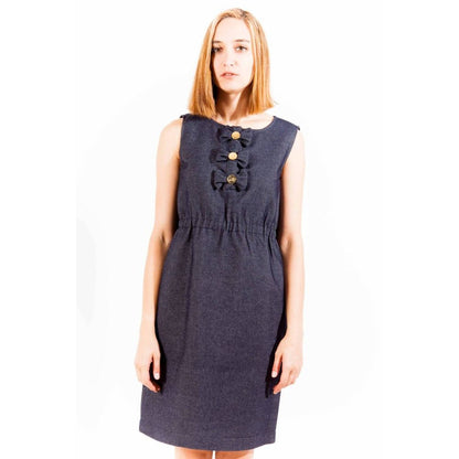 Blue Cotton Women Dress