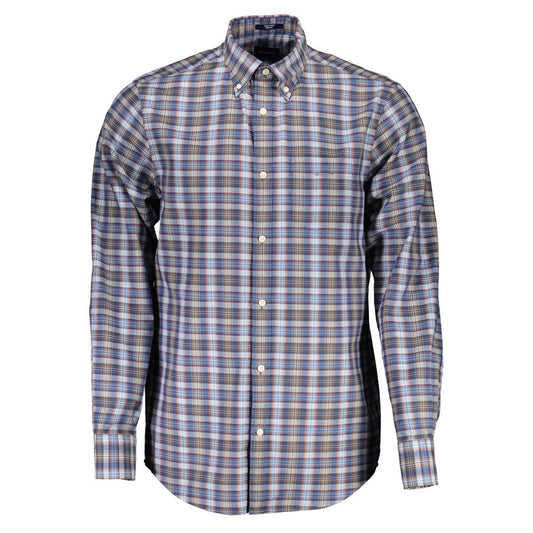 Blue Cotton Men Shirt