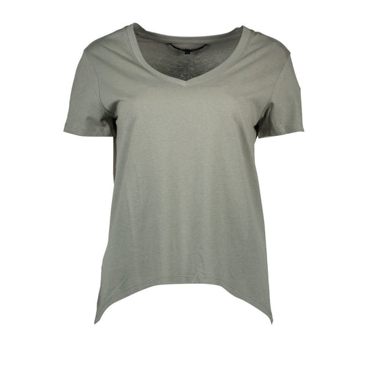 Green Cotton Women T-Shirt