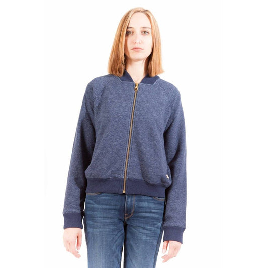 Blue Cotton Women Sweater