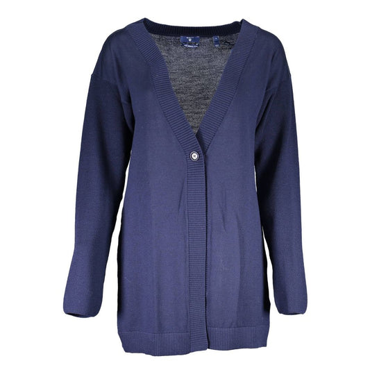 Blue Wool Women Cardigan