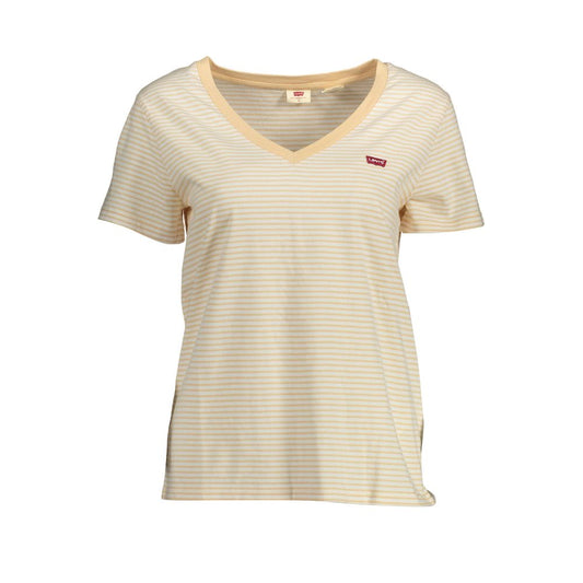 Beige Cotton Women T-Shirt