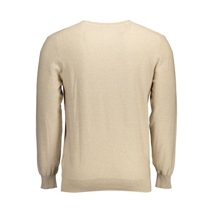 Beige Cotton Men Sweater