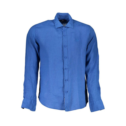 Blue Linen Men Shirt