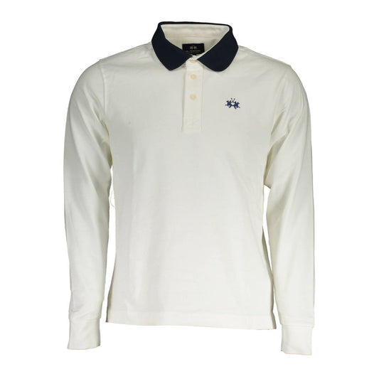 White Cotton Men Polo Shirt