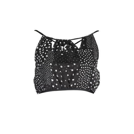 Black Polyester Women Top