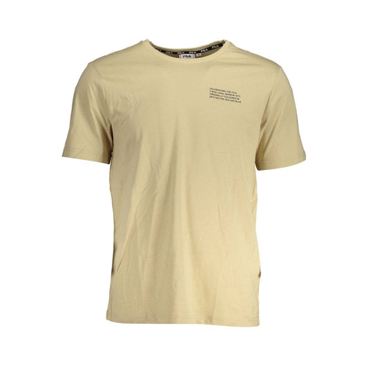 Beige Cotton Men T-Shirt