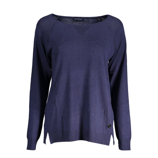 Blue Viscose Women Sweater