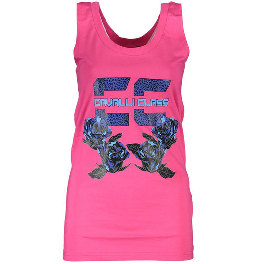 Pink Cotton Women Tank Top