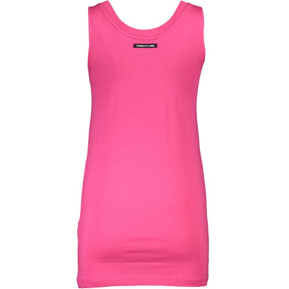 Pink Cotton Women Tank Top