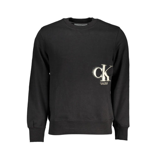 Black Cotton Men Sweater