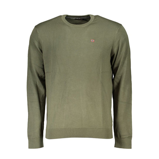 Green Cotton Men Sweater