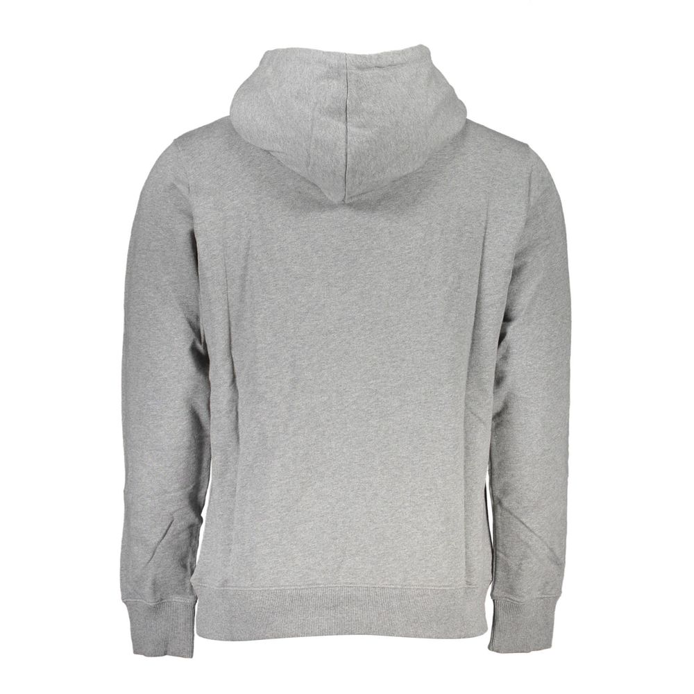 Chic Gray Hooded Sweatshirt with Central Pocket