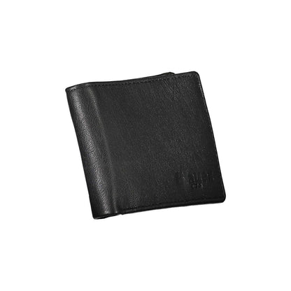 Elegant Black Leather Dual-Compartment Wallet