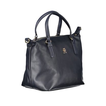 Blue Polyester Handbag