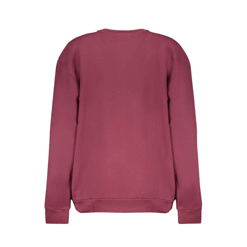 Purple Fleece Crew Neck Sweatshirt with Logo Print