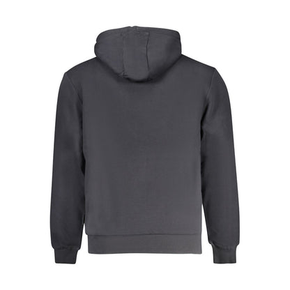 Black Cotton Men Hoodie