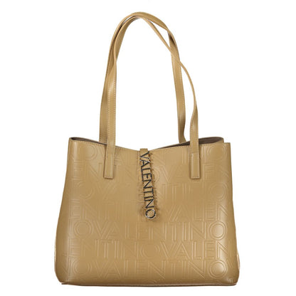 Beige Polyethylene Women Handbag