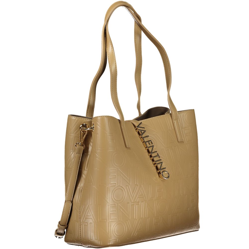 Beige Polyethylene Women Handbag