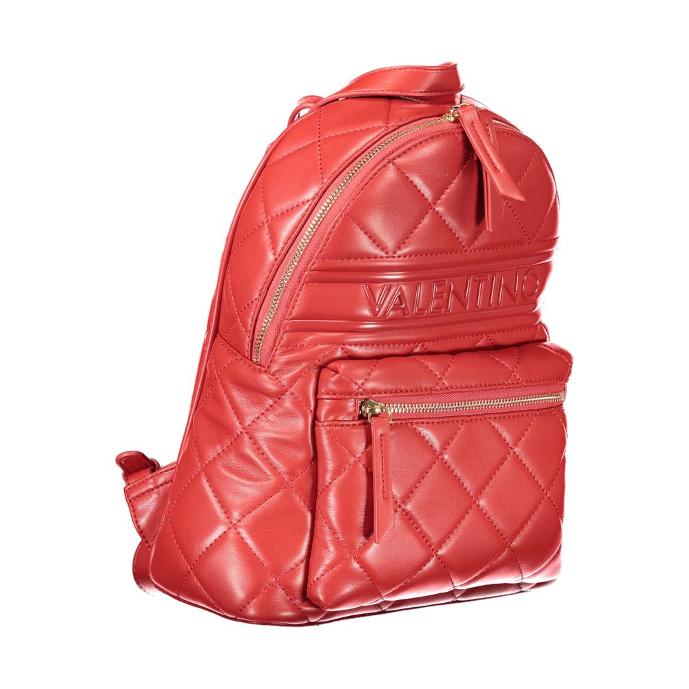 Red Polyethylene Women Backpack