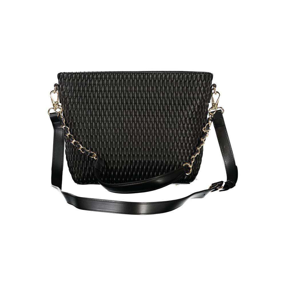 Black Polyethylene Women Handbag