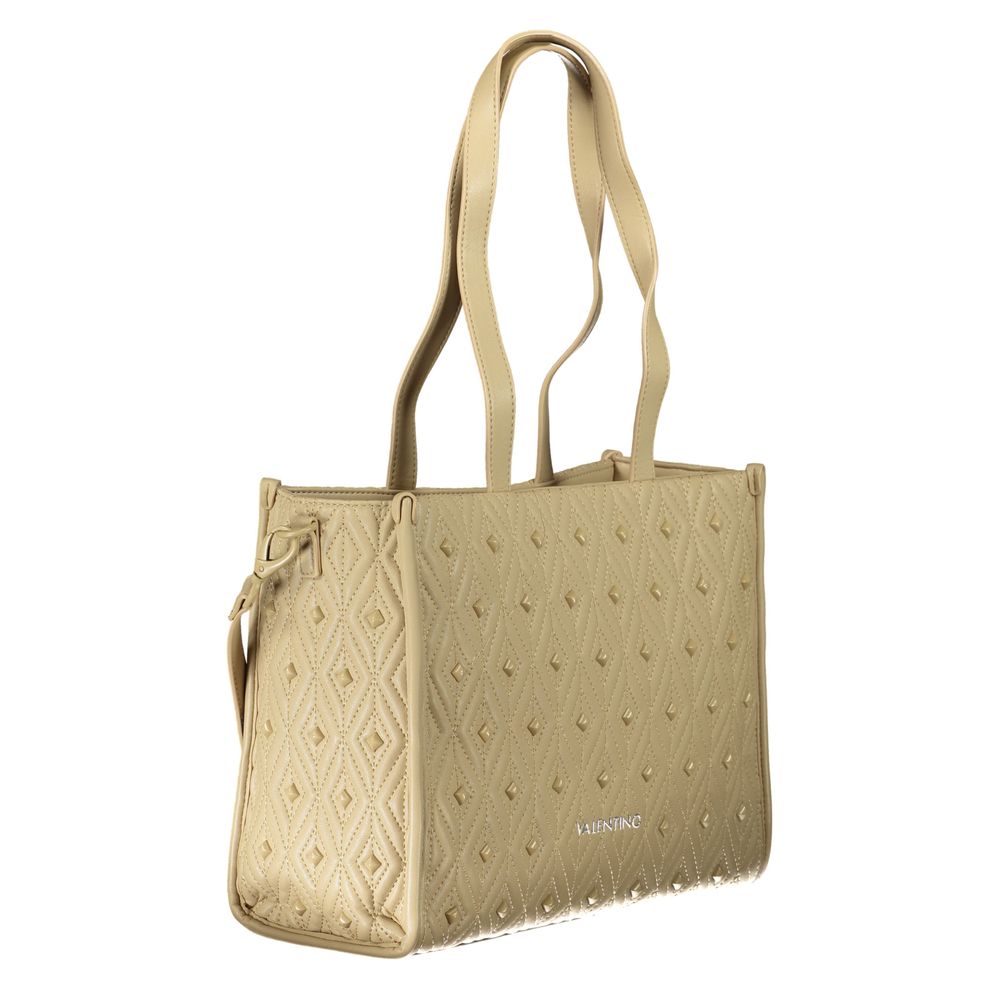 Beige Polyethylene Women Handbag