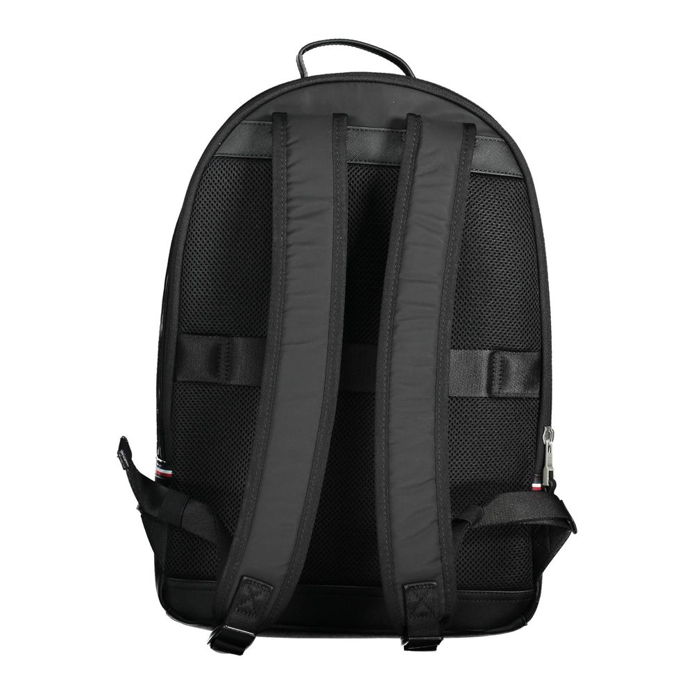 Black Polyester Men Backpack