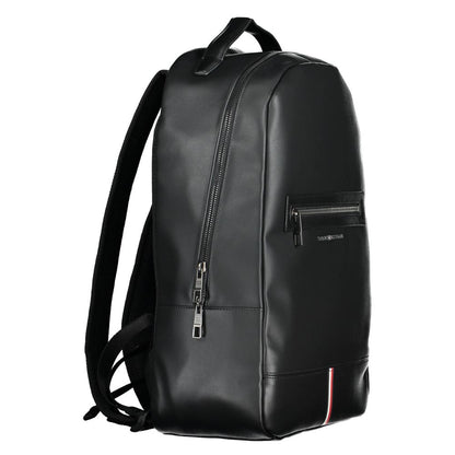 Black Polyethylene Men Backpack